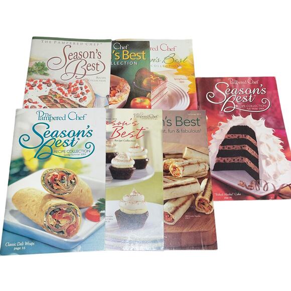 Pampered Chef Seasons Best Cook Books Lot of 7 Antipasti Dessert Wraps Recipes - Picture 3 of 12
